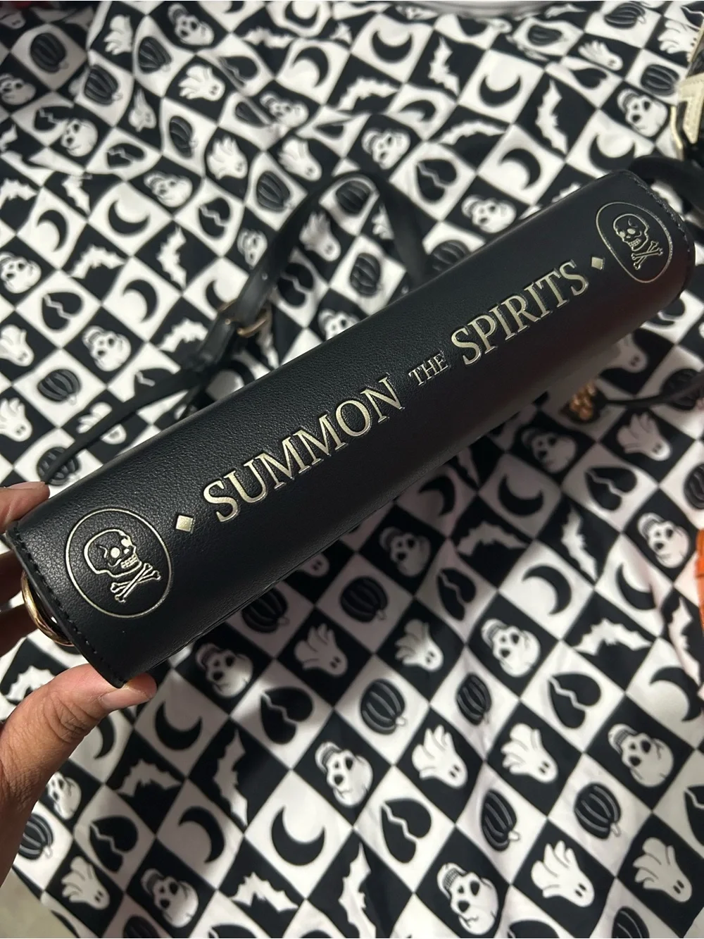 New Goth Halloween Summon the Spirits Black Book Crossbody Bag - Picture 6 of 6